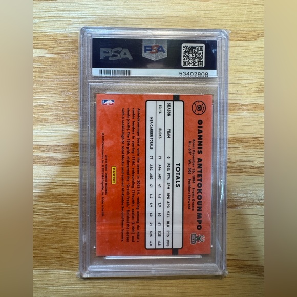 2014-15 Giannis Antetokounmpo 2ND YEAR Donruss Base #98 Bucks PSA 10 GEM MINT - Picture 2 of 2